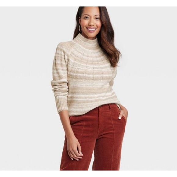 Knox Rose Sweaters - Women's Holiday Pullover Sweater - Knox Rose Oatmeal M NWT